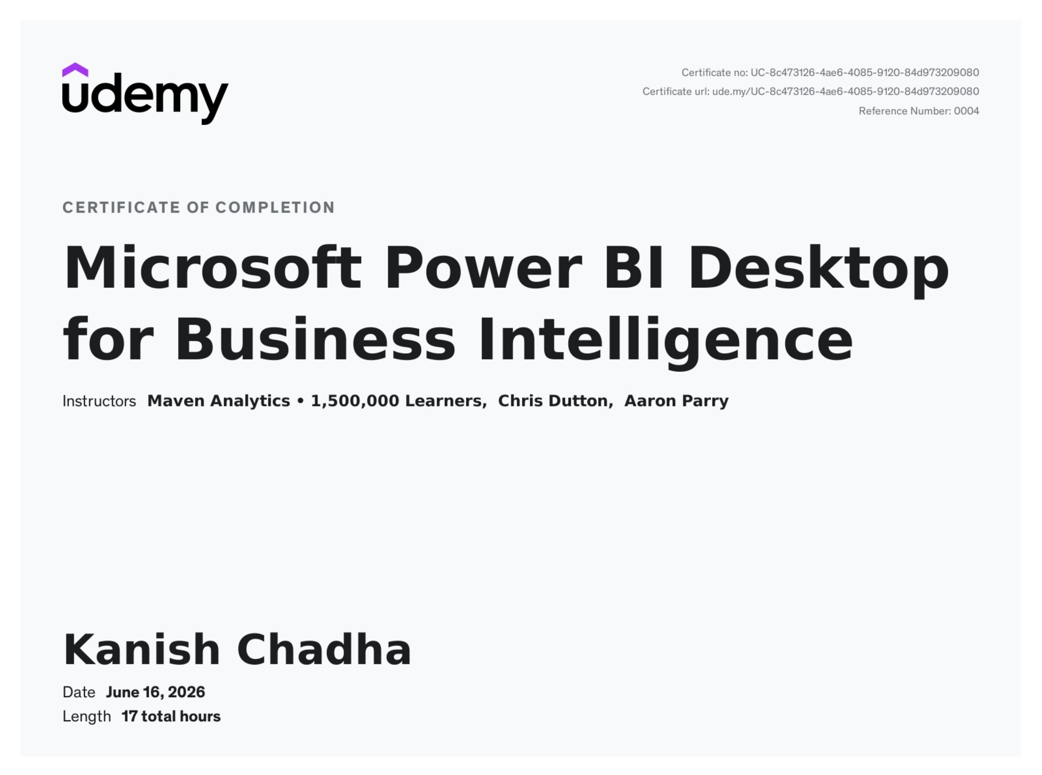 Microsoft Power BI Desktop certificate preview