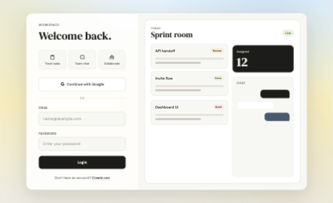 OneForAll deployed login and workspace preview